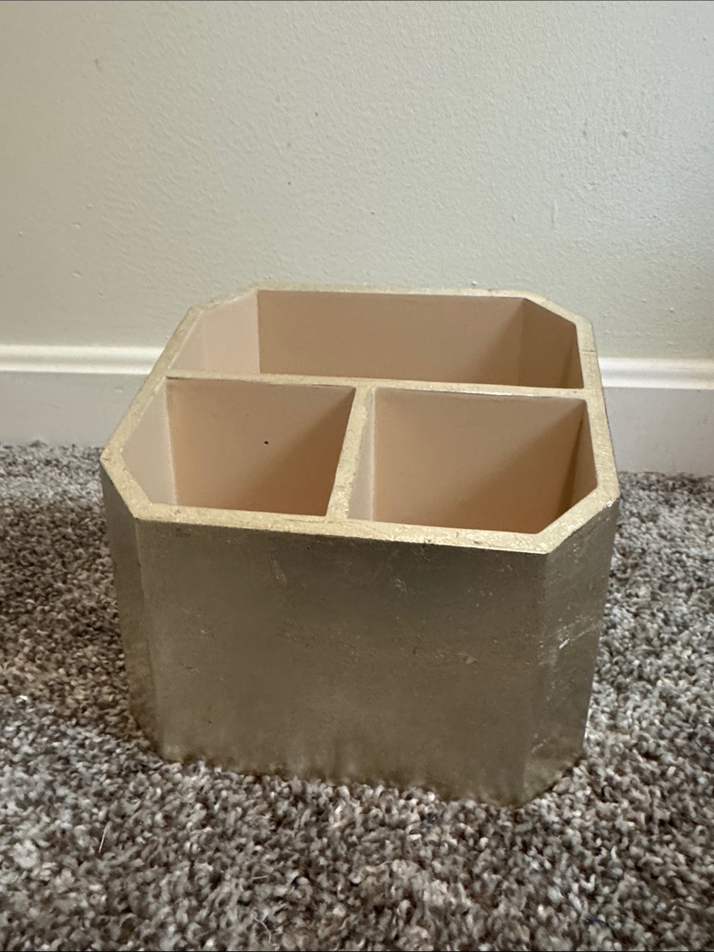 Marshalls Gold and Cream Hexagonal Desk Organizer